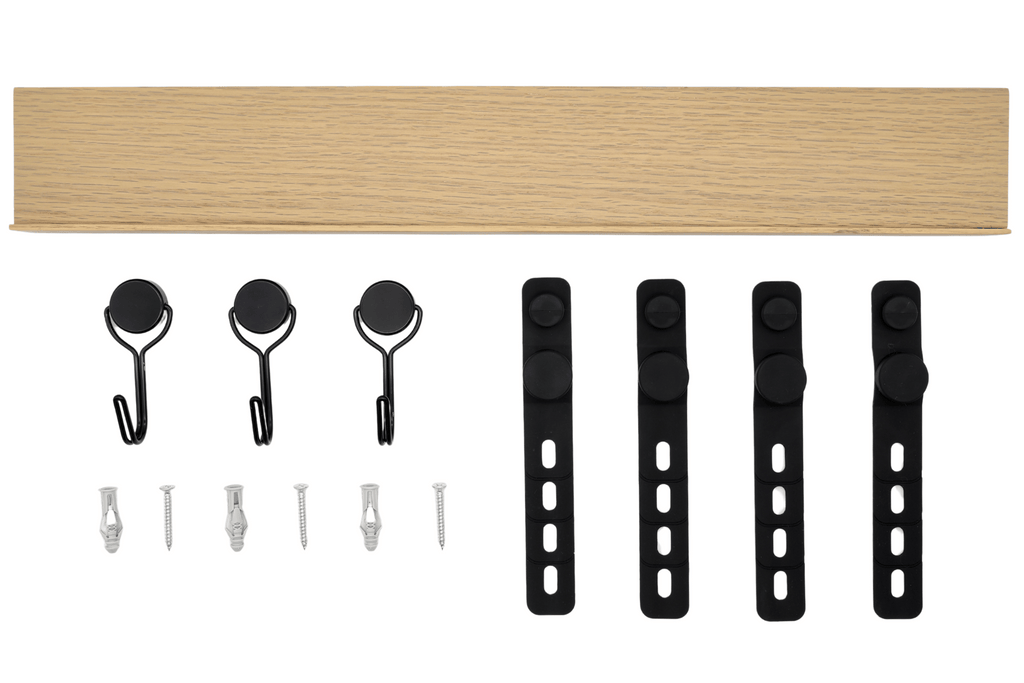 Mop Rack & Broom Rack – 17" Wooden Customizable Magnetic Wall Organizer