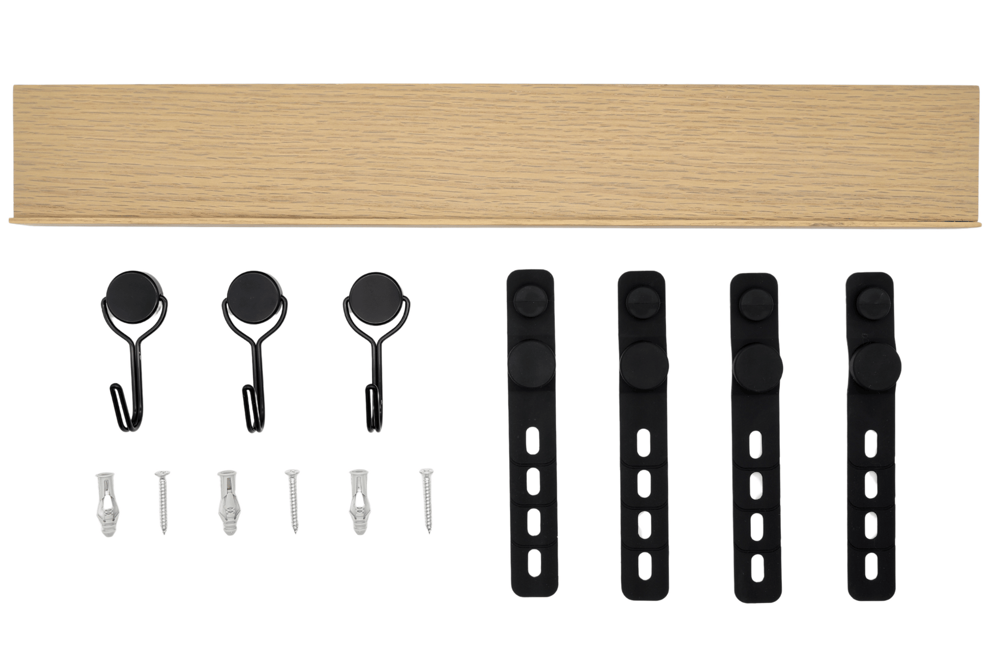 Mop Rack & Broom Rack – 17" Wooden Customizable Magnetic Wall Organizer