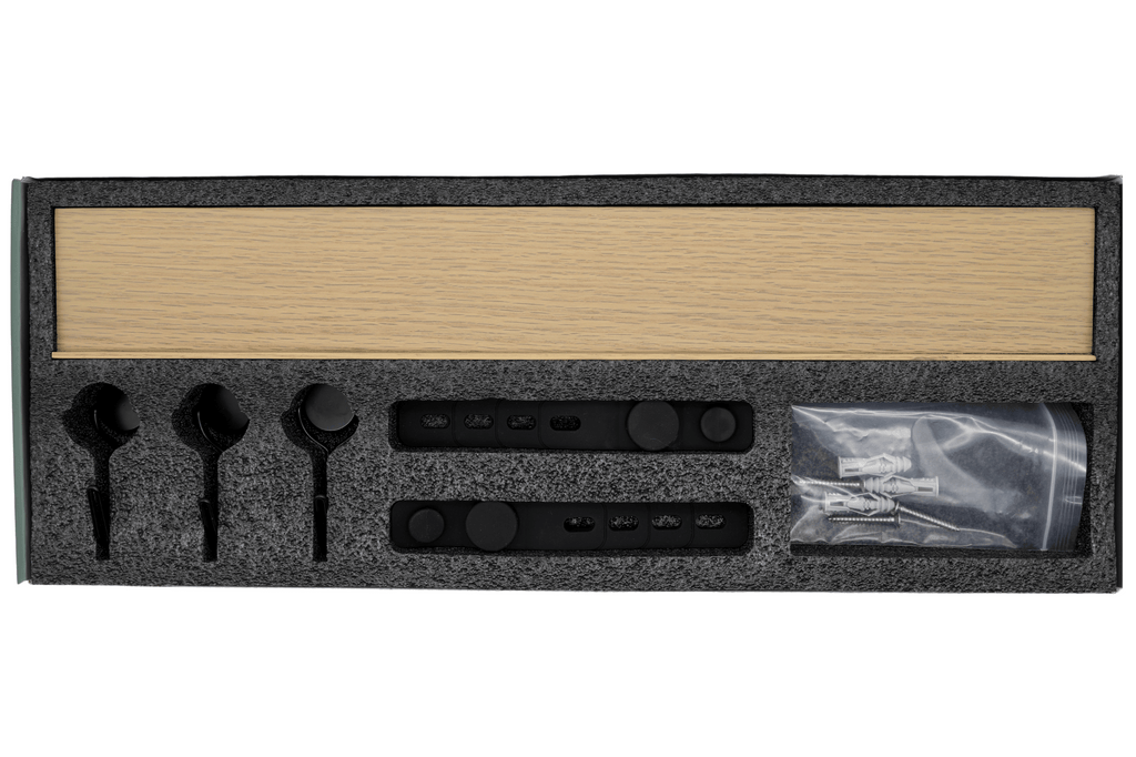 Mop Rack & Broom Rack – 17" Wooden Customizable Magnetic Wall Organizer