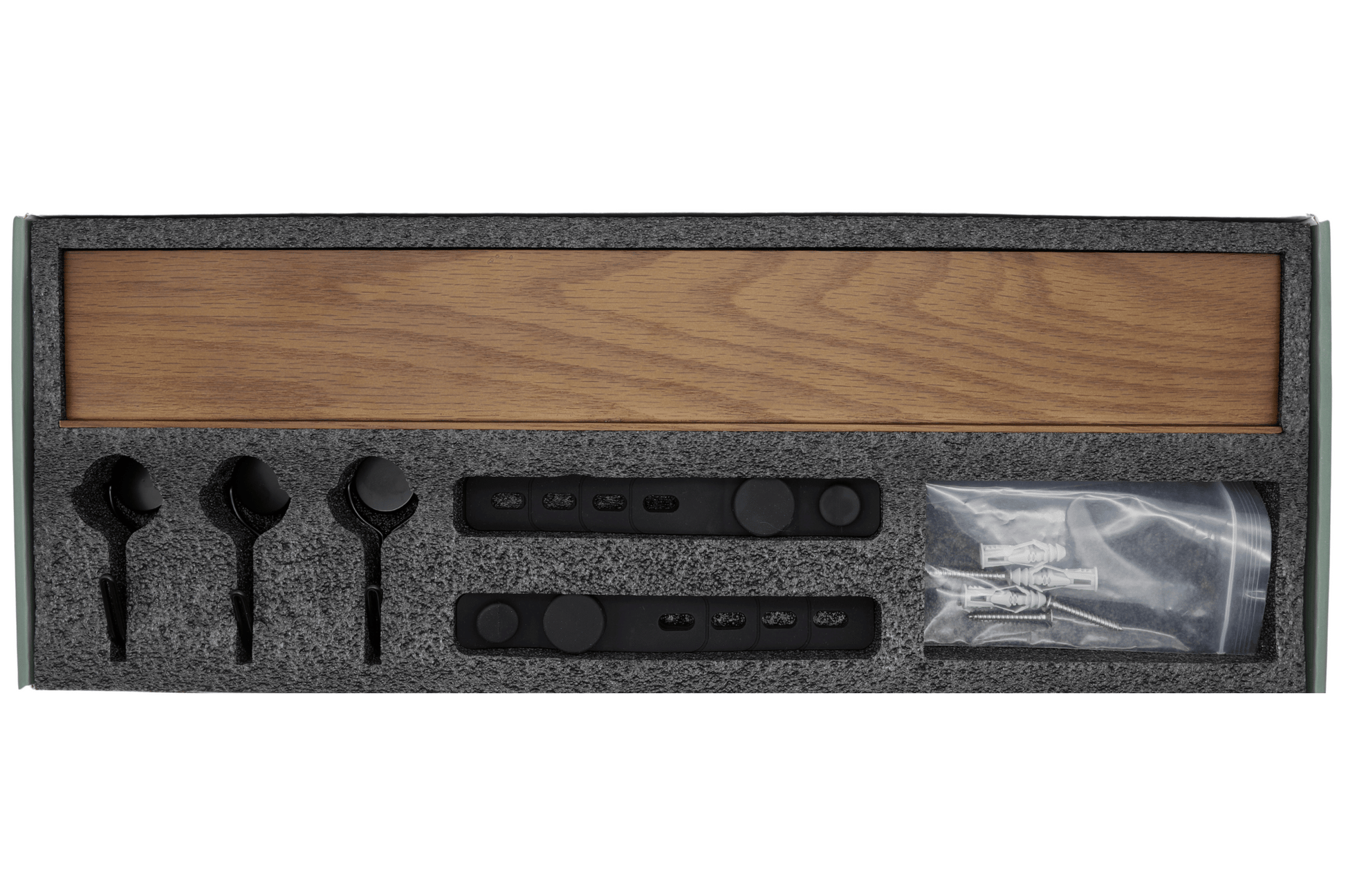 Mop Rack & Broom Rack – 17" Wooden Customizable Magnetic Wall Organizer